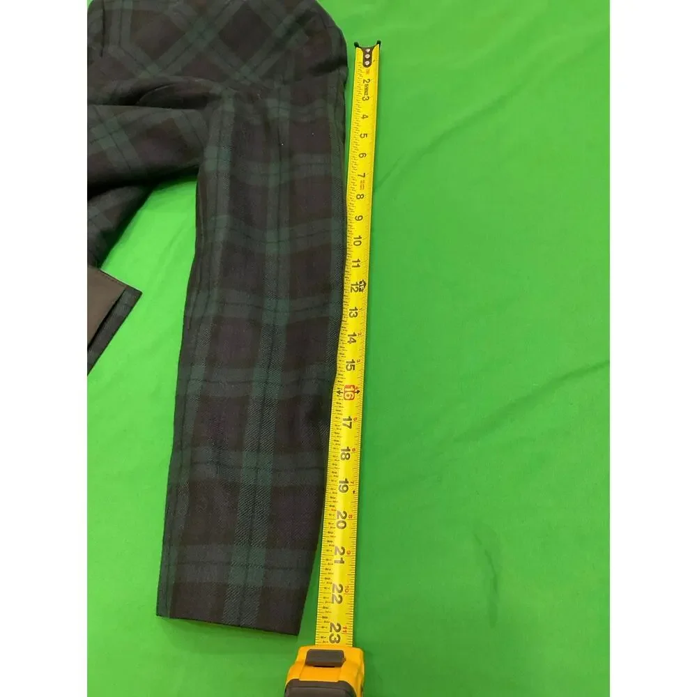 Vtg Talbots Women’s Wool Navy Green Tartan gold buttons military-style blazer 6 - Picture 11 of 16